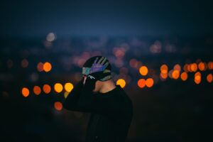 reflective gloves and hat