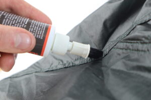 seam sealing a tent