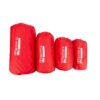 Four red cylindrical stuff sacks on a white background, arranged largest to smallest left to right and labeled Bothy 12, Bothy 8, Bothy 4 and Bothy 2.