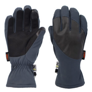 Water-resistant outdoor gloves featuring a durable grip and flexible design, ideal for cold weather activities. The gloves have a snug fit with an adjustable cuff for added comfort and protection.